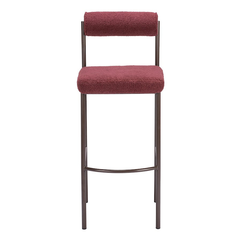Zuo Modern Livorno BarStool Set of 2, Red/Bronze