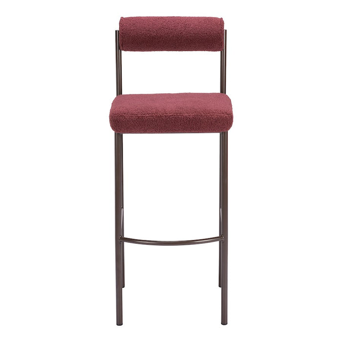 Zuo Modern Livorno BarStool Set of 2, Red/Bronze