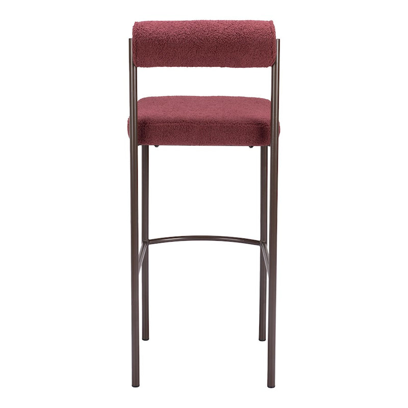 Zuo Modern Livorno BarStool Set of 2, Red/Bronze