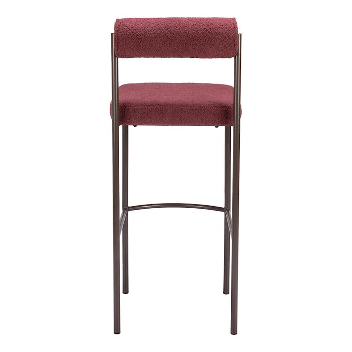 Zuo Modern Livorno BarStool Set of 2, Red/Bronze