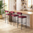 Zuo Modern Livorno BarStool Set of 2, Red/Bronze