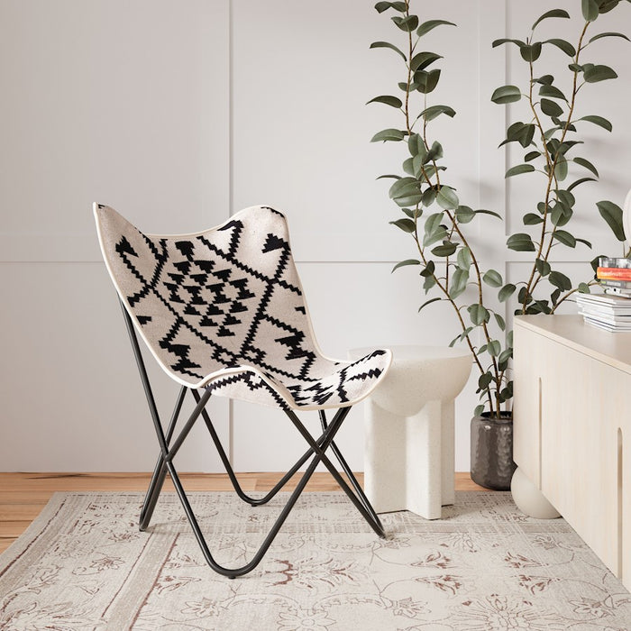 Zuo Modern Rabat Accent Chair, Beige/Black