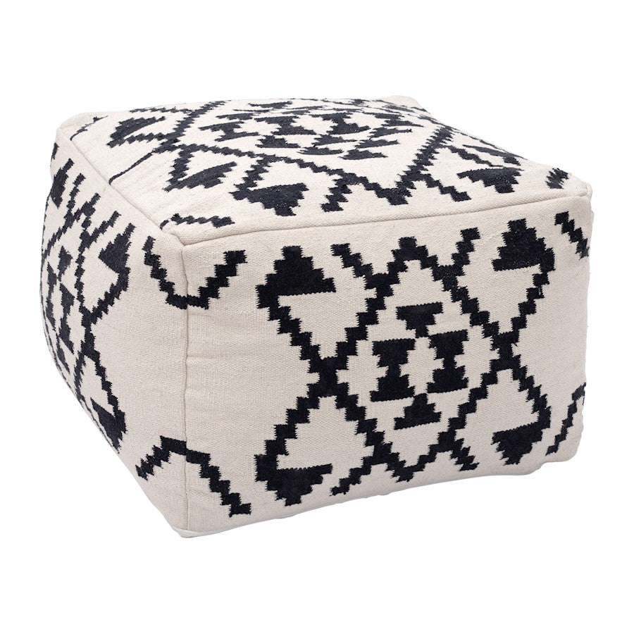 Zuo Modern Lizardo Ottoman, Beige/Black - 109821