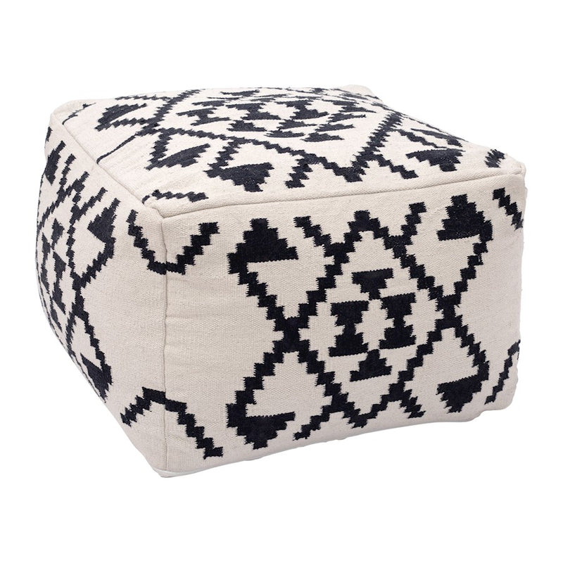 Zuo Modern Lizardo Ottoman, Beige/Black