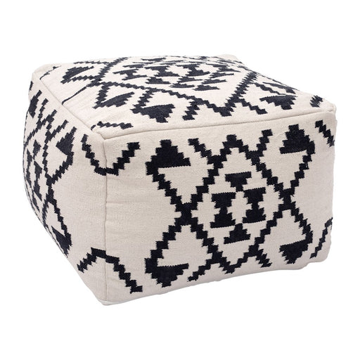 Zuo Modern Lizardo Ottoman, Beige/Black