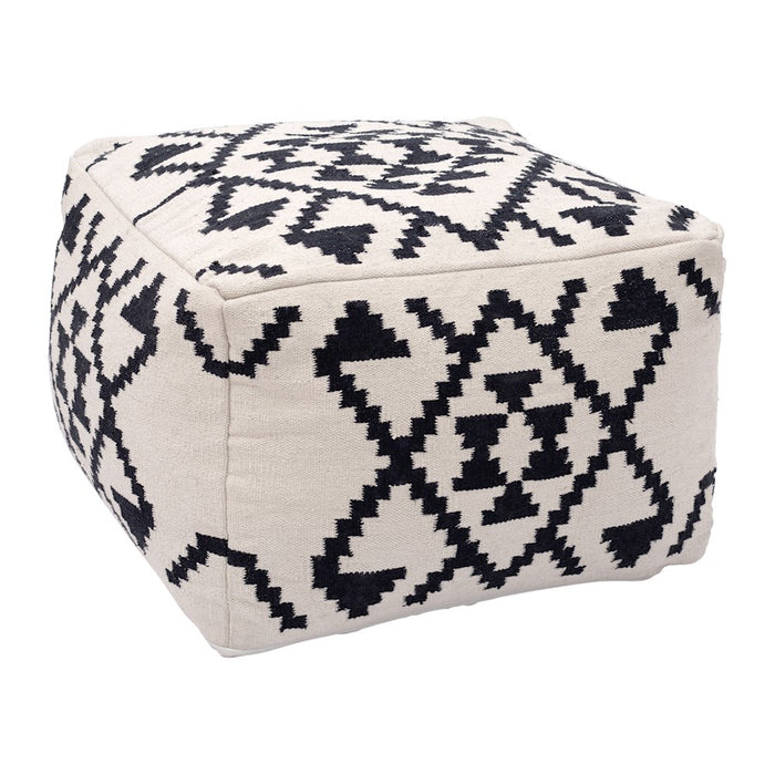 Zuo Modern Lizardo Ottoman, Beige/Black