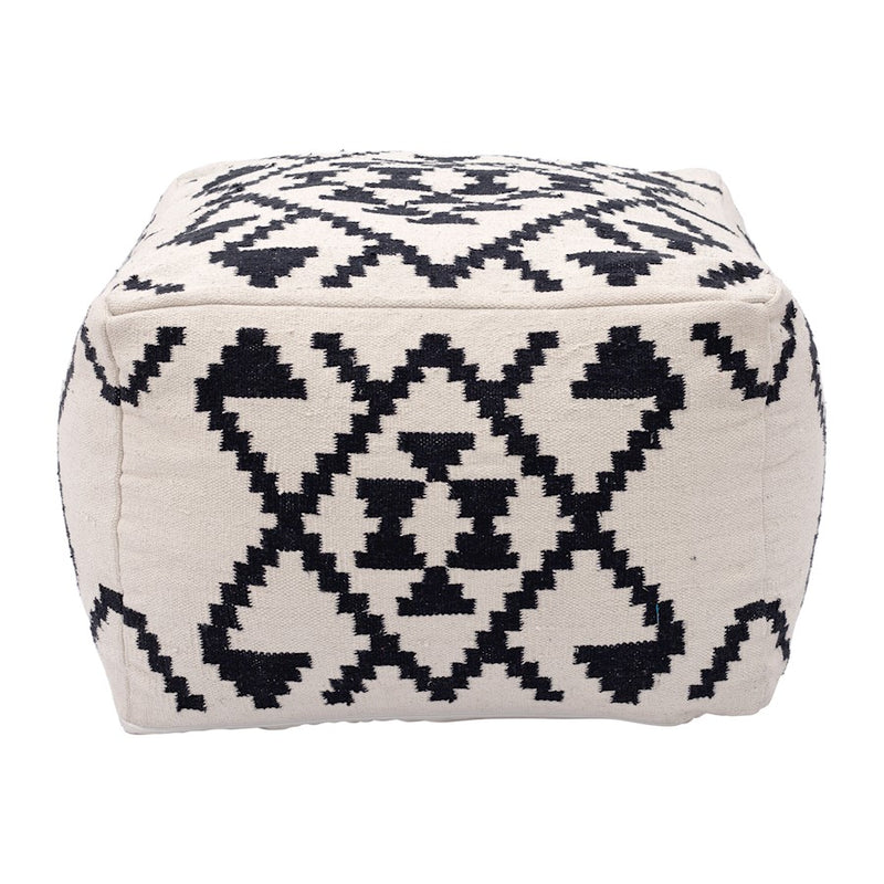 Zuo Modern Lizardo Ottoman, Beige/Black