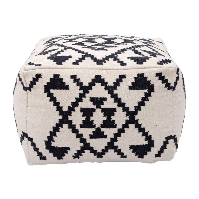 Zuo Modern Lizardo Ottoman, Beige/Black
