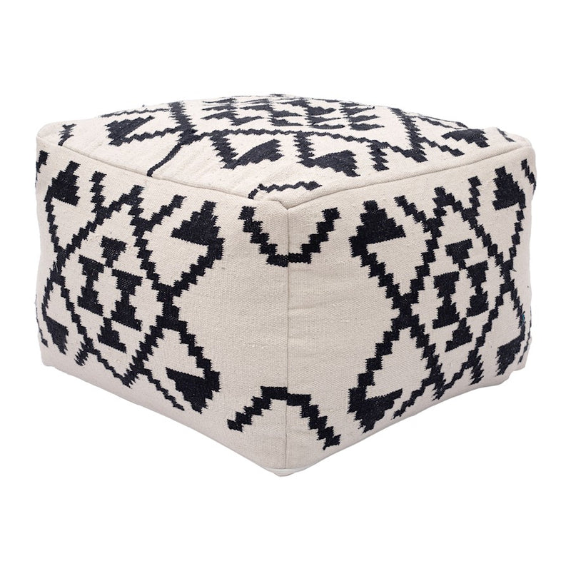 Zuo Modern Lizardo Ottoman, Beige/Black