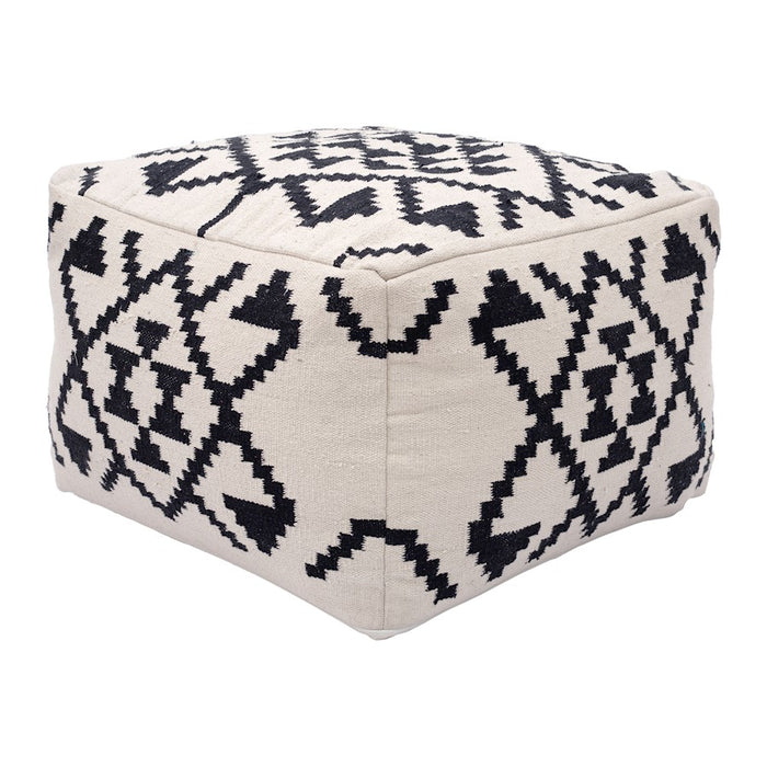 Zuo Modern Lizardo Ottoman, Beige/Black