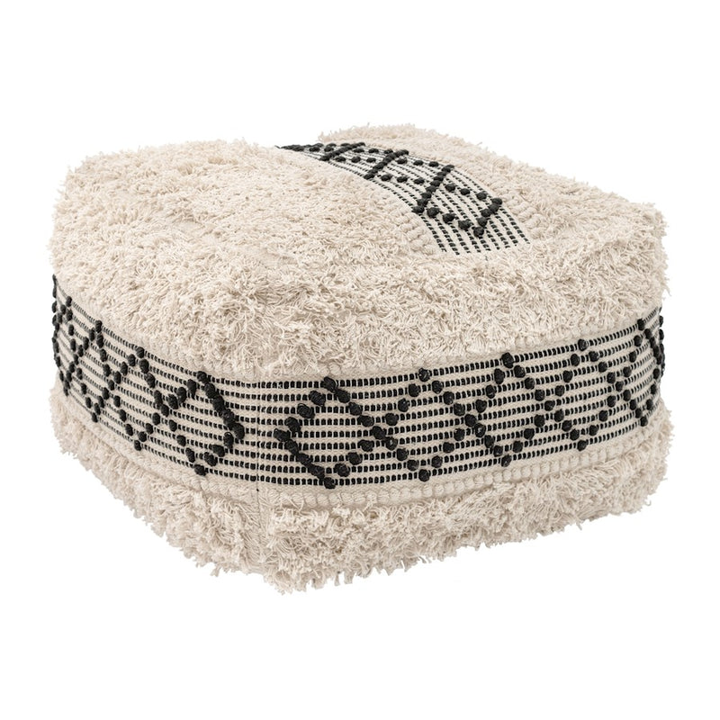 Zuo Modern Pisco Ottoman, Beige/Black