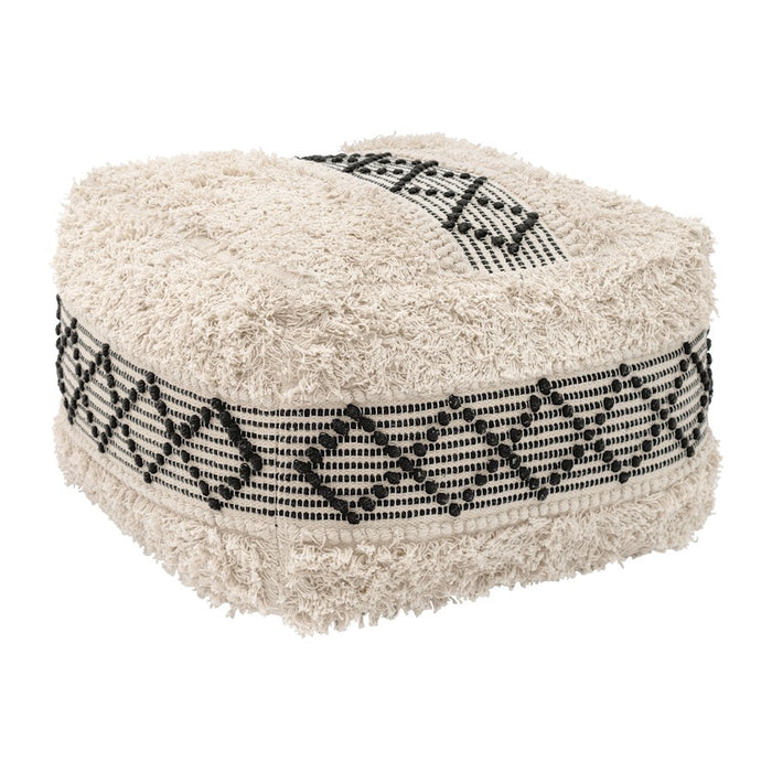 Zuo Modern Pisco Ottoman, Beige/Black