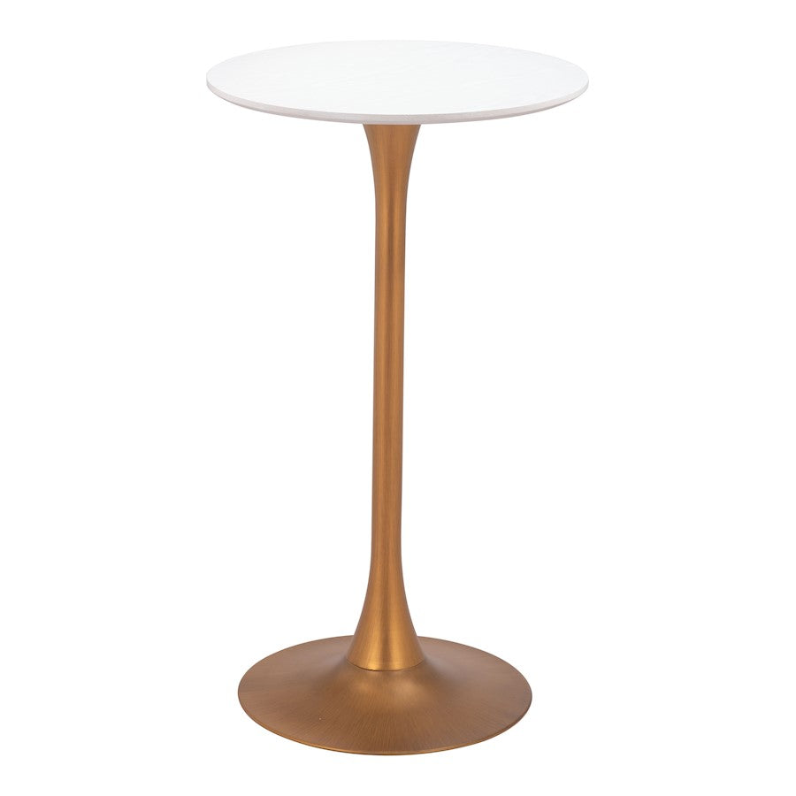 Zuo Modern Auray Bar Table, White/Gold - 109829