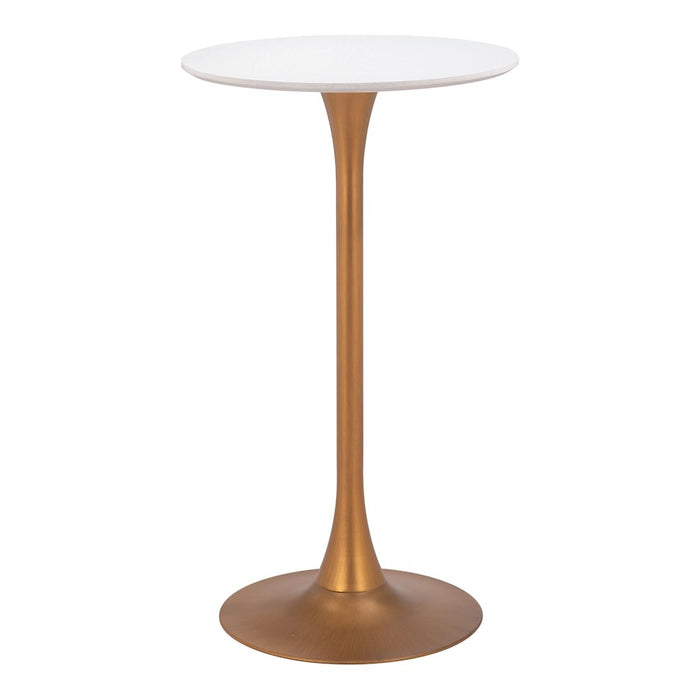 Zuo Modern Auray Bar Table, White/Gold