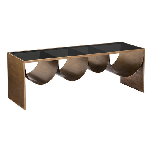 Zuo Modern Reed Coffee Table, Brass/Black - 109842