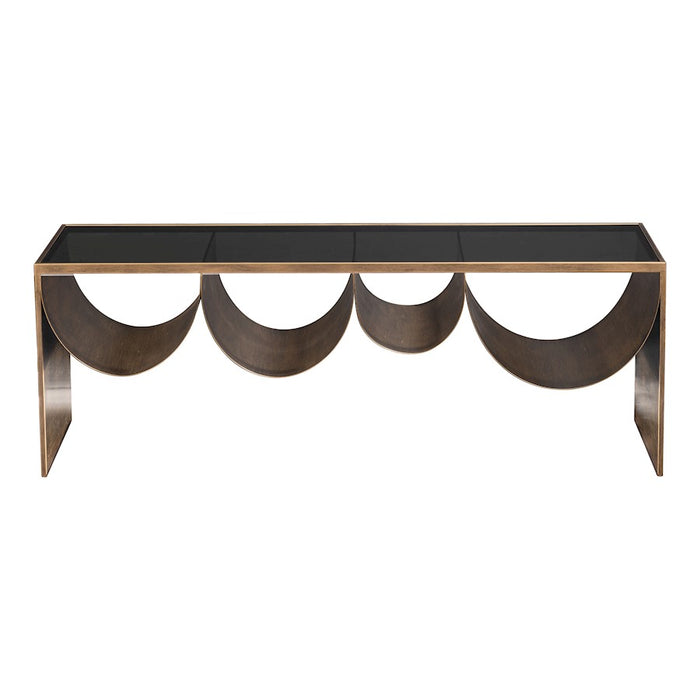 Zuo Modern Reed Coffee Table, Brass/Black