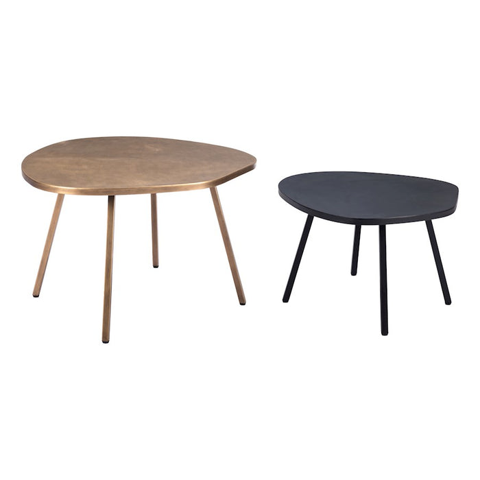 Zuo Modern Castelo Coffee Table, Set of 2, Brass/Black