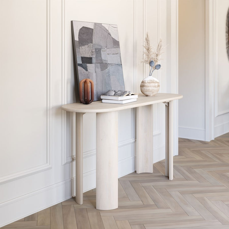 Zuo Modern Risan Console Table, Whitewashed
