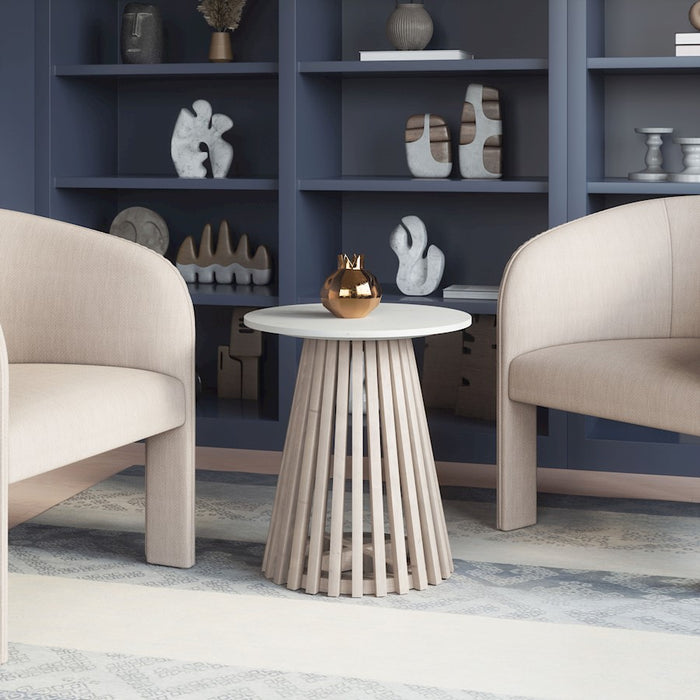 Zuo Modern Mazara Side Table, White/Whitewashed