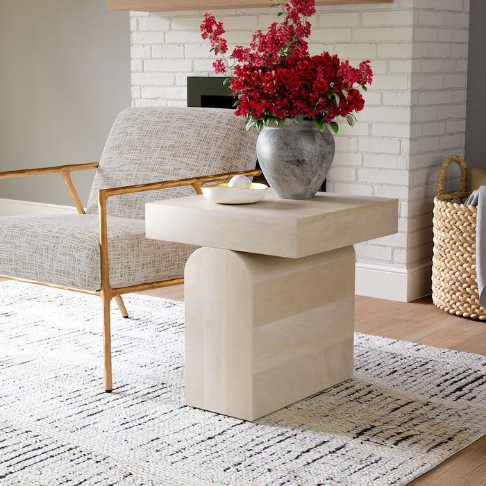 Zuo Modern Kiel Side Table, Whitewashed