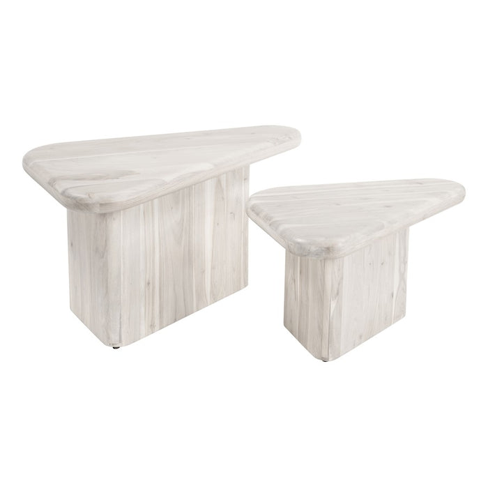 Zuo Modern Navidic Coffee Table, Set of 2, Whitewashed - 109872