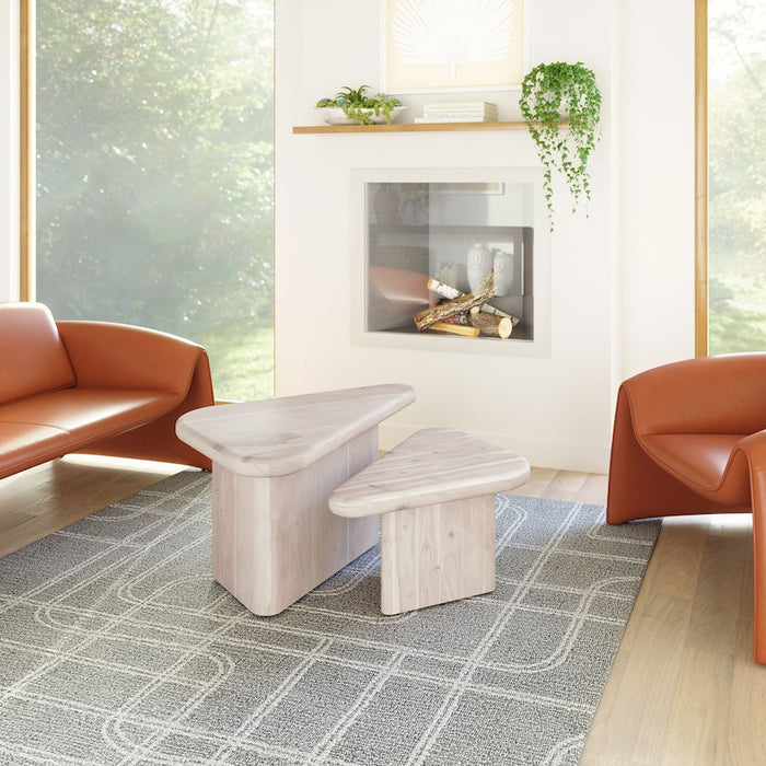 Zuo Modern Navidic Coffee Table, Set of 2, Whitewashed