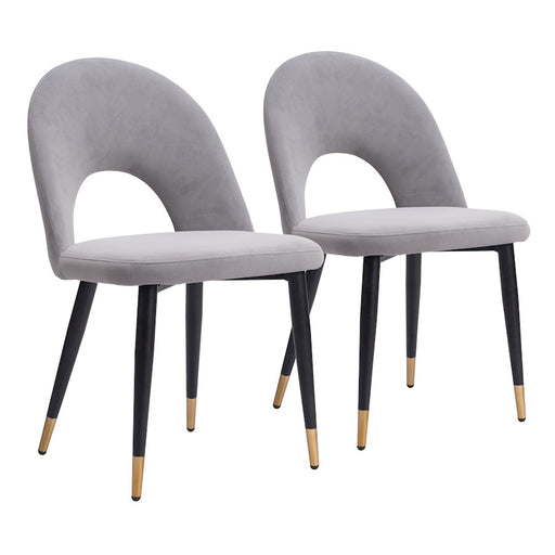Zuo Modern Menlo Dining Chair Set of 2, Gray - 109874