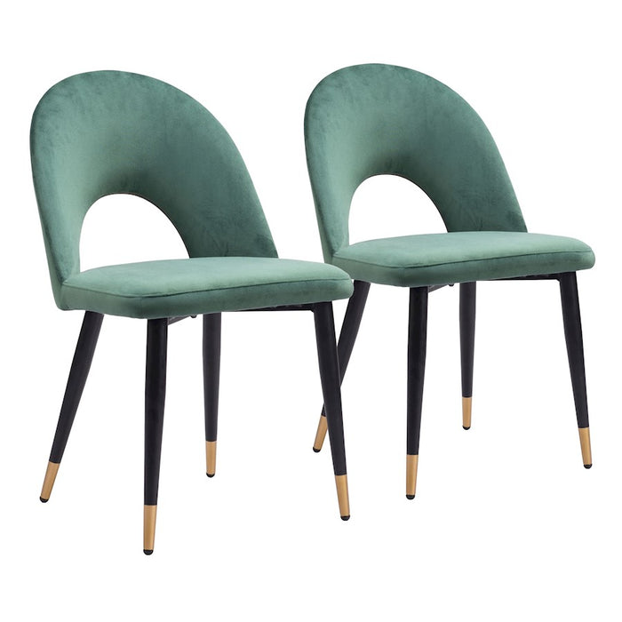 Zuo Modern Menlo Dining Chair Set of 2, Green - 109875