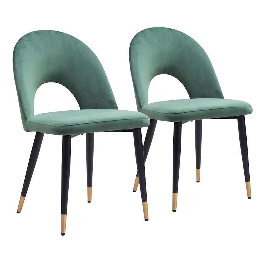 Zuo Modern Menlo Dining Chair Set of 2, Green - 109875