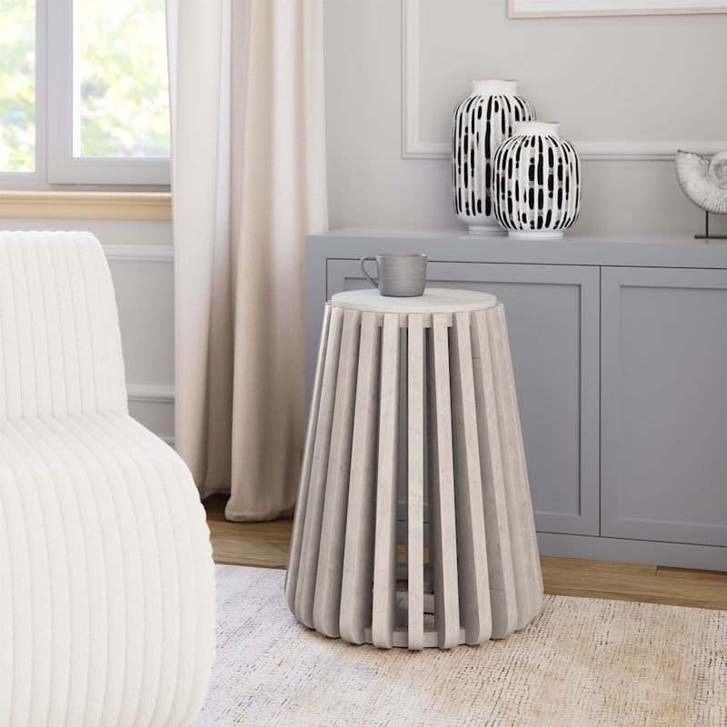 Zuo Modern Cyprus Side Table, White/Whitewashed