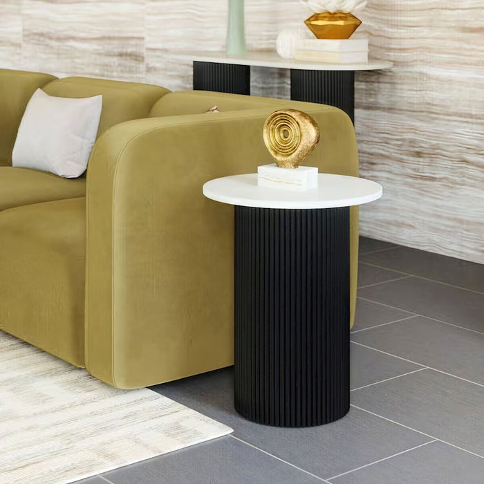 Zuo Modern Izola Side Table, White/Black