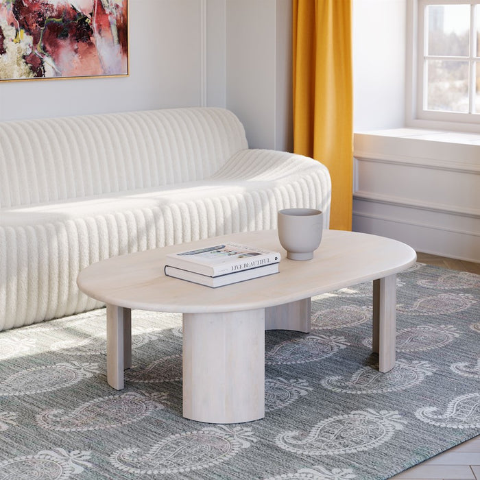 Zuo Modern Risan Coffee Table, Whitewashed