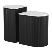 Zuo Modern Ormara Side Table, Set of 2, White/Black - 109919