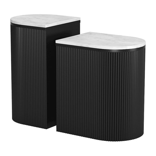 Zuo Modern Ormara Side Table, Set of 2, White/Black - 109919