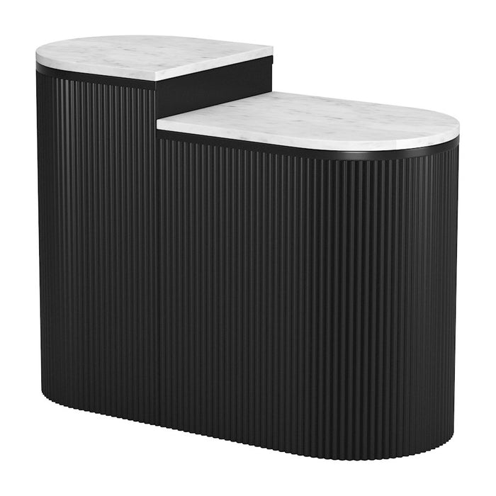 Zuo Modern Ormara Side Table, Set of 2, White/Black