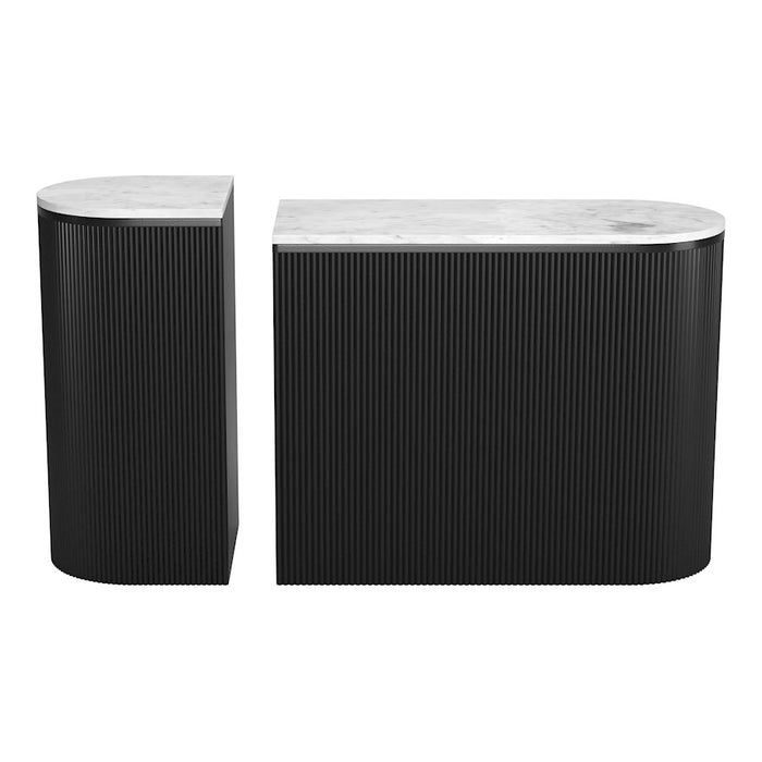 Zuo Modern Ormara Console Table, Set of 2, White/Black
