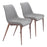 Zuo Modern Magnus Dining Chair Set of 2, Slate Gray/Walnut - 109934