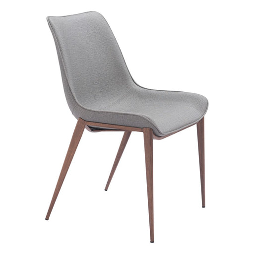 Zuo Modern Magnus Dining Chair Set of 2, Slate Gray/Walnut