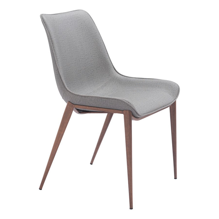 Zuo Modern Magnus Dining Chair Set of 2, Slate Gray/Walnut