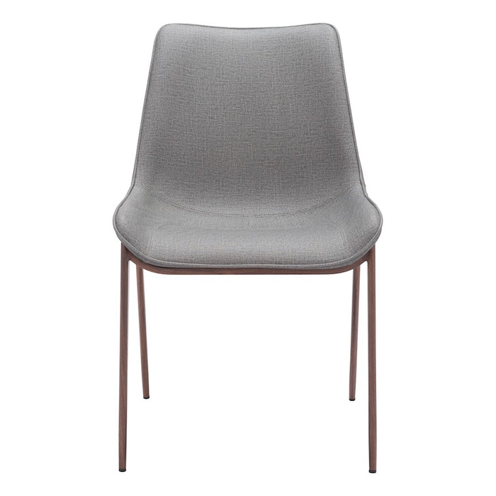 Zuo Modern Magnus Dining Chair Set of 2, Slate Gray/Walnut