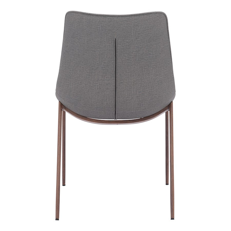Zuo Modern Magnus Dining Chair Set of 2, Slate Gray/Walnut