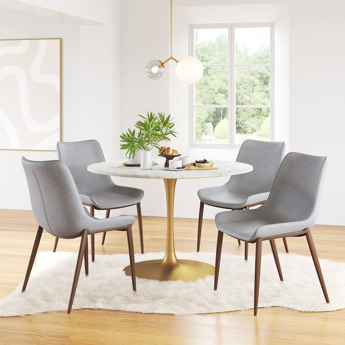 Zuo Modern Magnus Dining Chair Set of 2, Slate Gray/Walnut