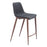 Zuo Modern Magnus Counter Stool Set of 2, Black/Walnut