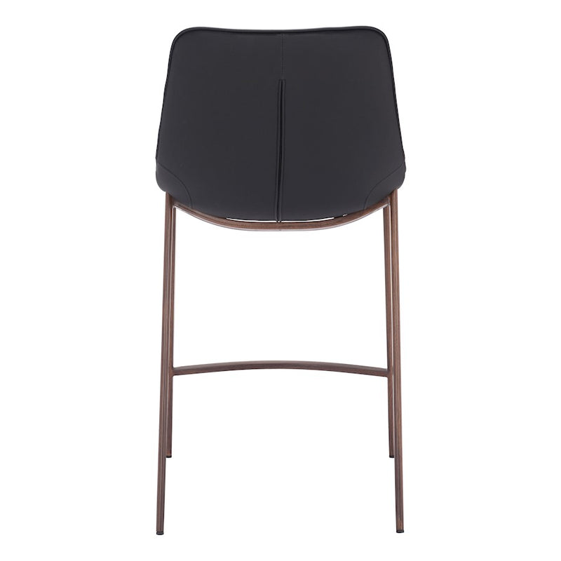 Zuo Modern Magnus Counter Stool Set of 2, Black/Walnut