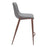 Zuo Modern Magnus Counter Stool Set of 2, Slate Gray/Walnut