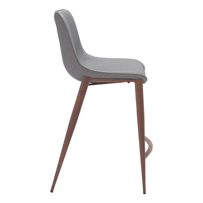 Zuo Modern Magnus Counter Stool Set of 2, Slate Gray/Walnut