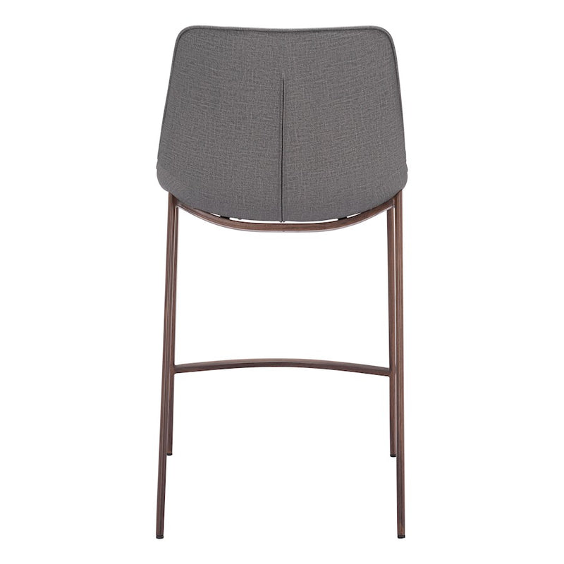 Zuo Modern Magnus Counter Stool Set of 2, Slate Gray/Walnut