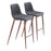 Zuo Modern Magnus BarStool Set of 2, Black/Walnut - 109937