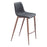 Zuo Modern Magnus BarStool Set of 2, Black/Walnut