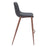 Zuo Modern Magnus BarStool Set of 2, Black/Walnut